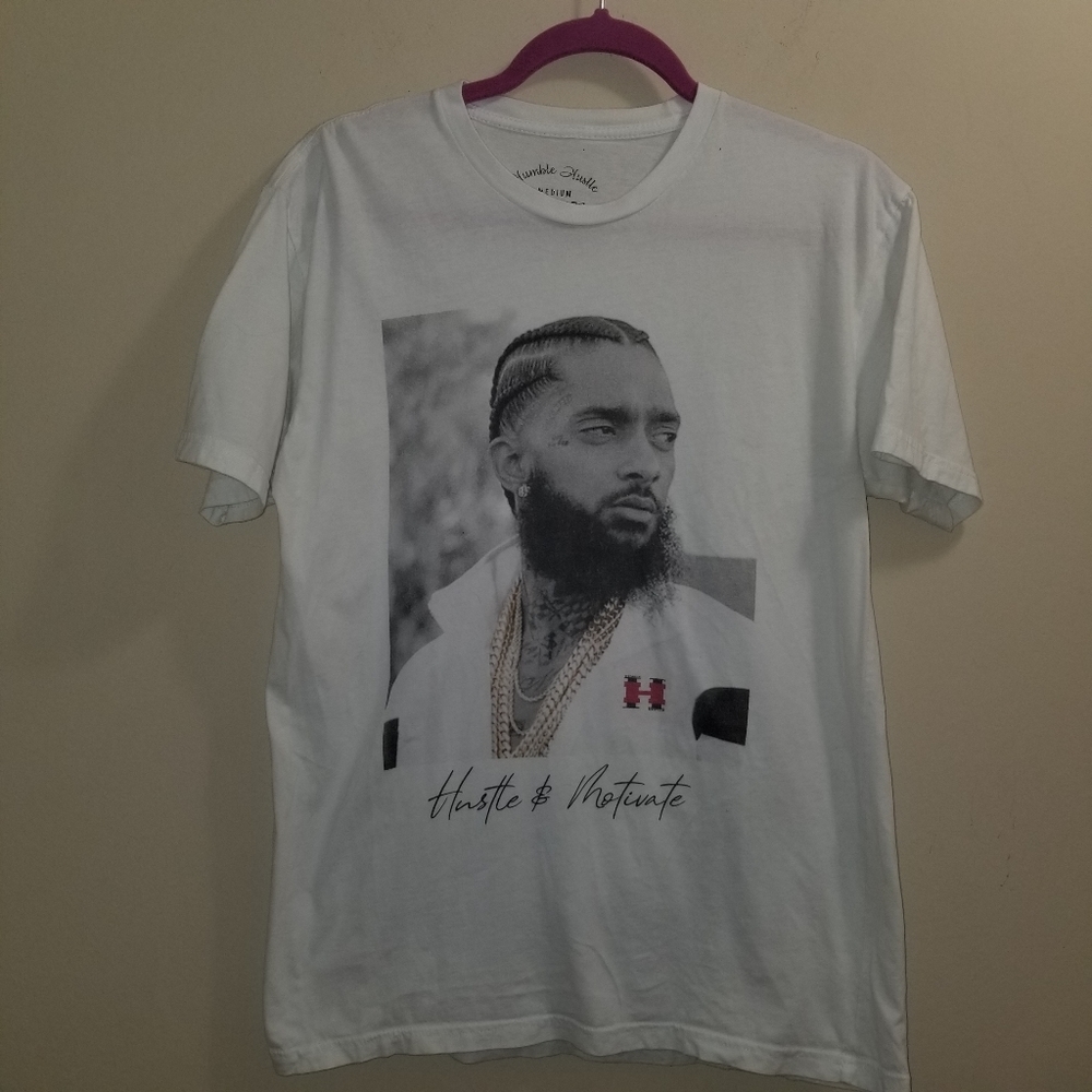 Humble Hustle Men's Tshirt Nipse Hussle White - image 1